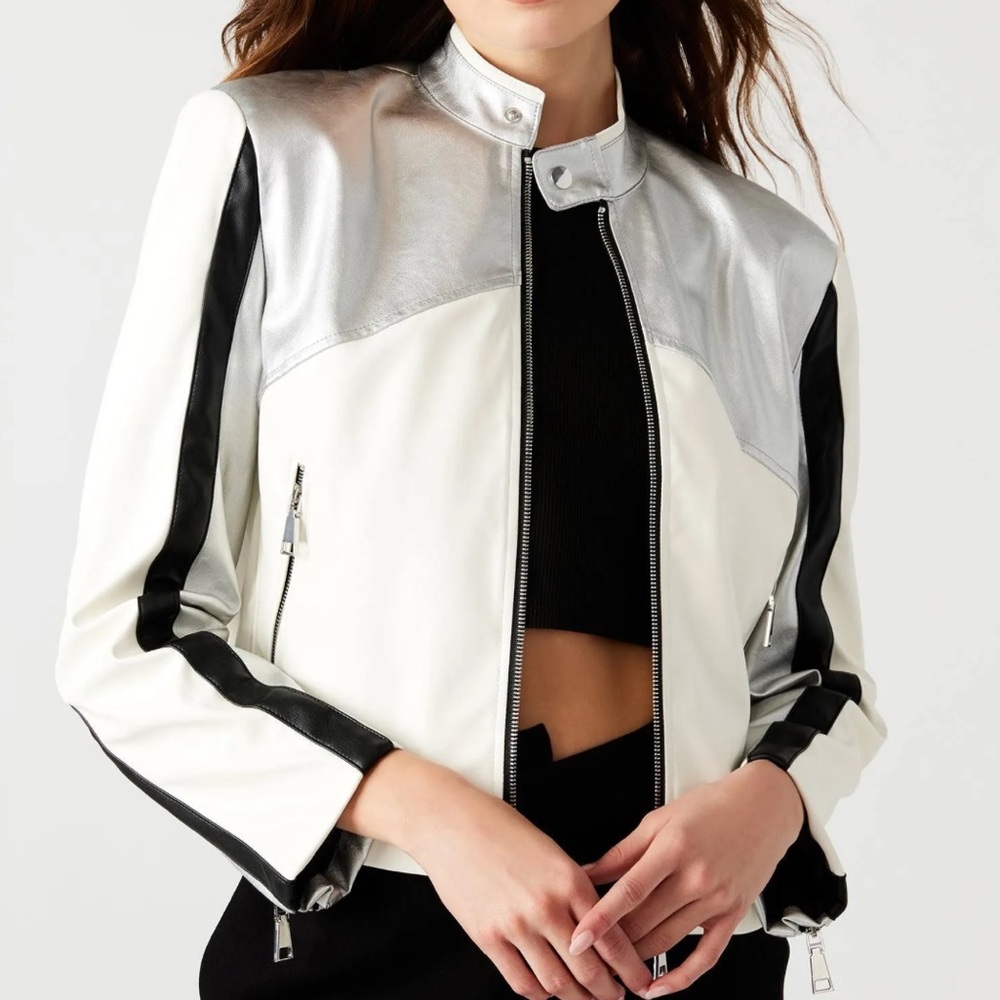 Steve Madden Helayna Colorblock Moto Jacket